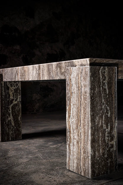 060 Silver Travertine Coffee Table